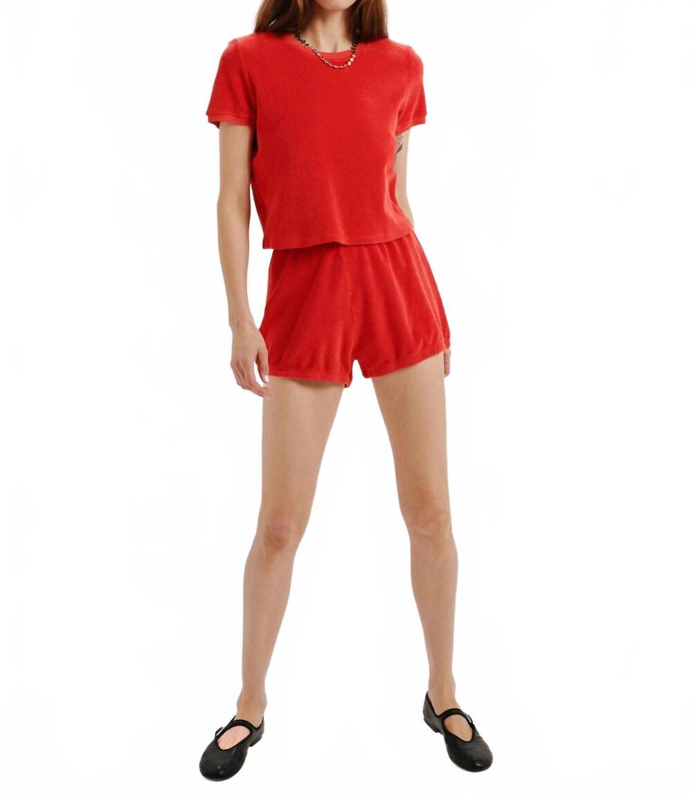 NEW SUZIE KONDI carpi terry tee in cherry